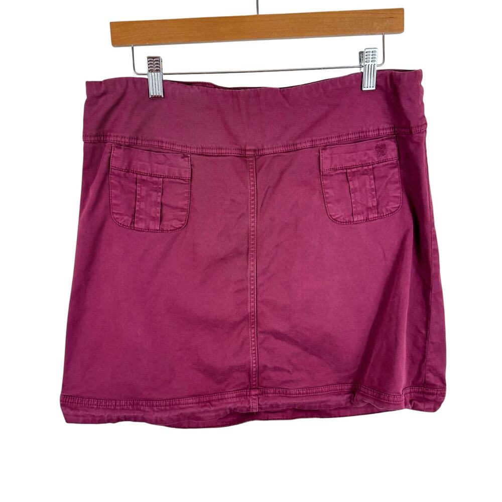 Aventura Millbrae Burgundy Organic Cotton Pull On Mini Skirt Elastic Waist Sz 8